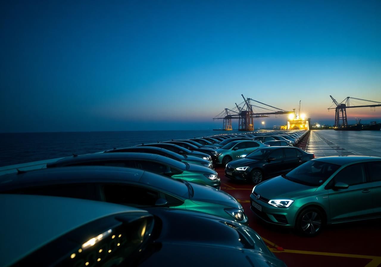 Automotive export logistics at port