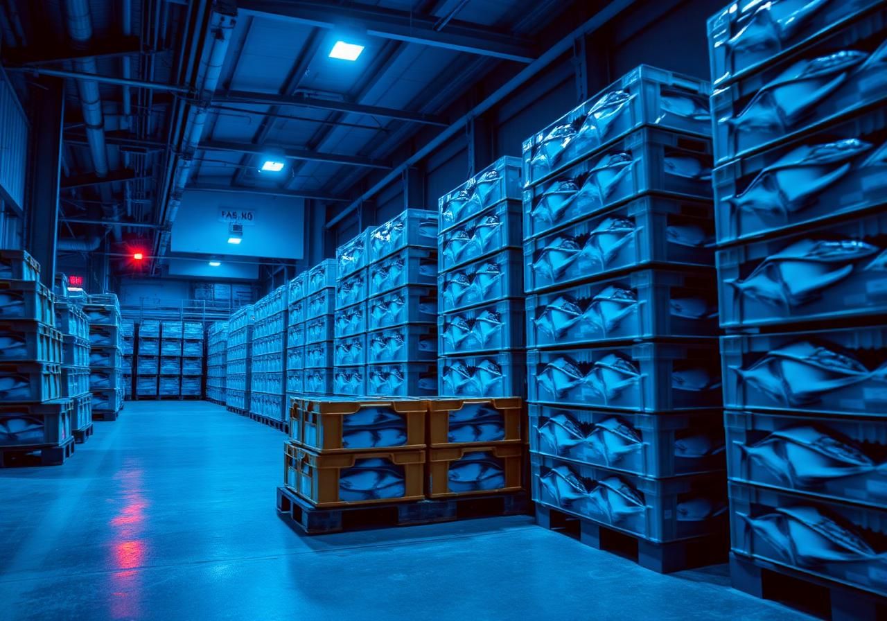 Frozen fish cold storage